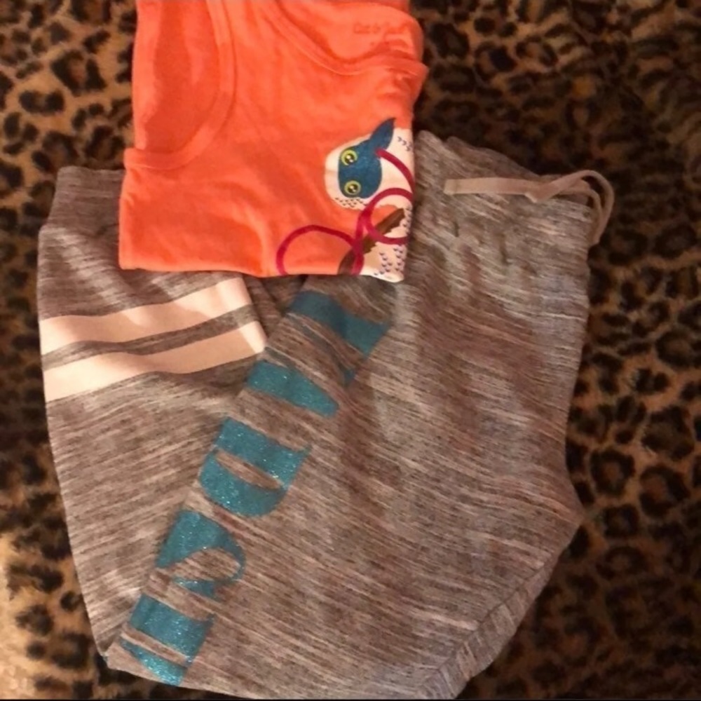Girls 2 piece outfit tank plus joggers - size 7/8